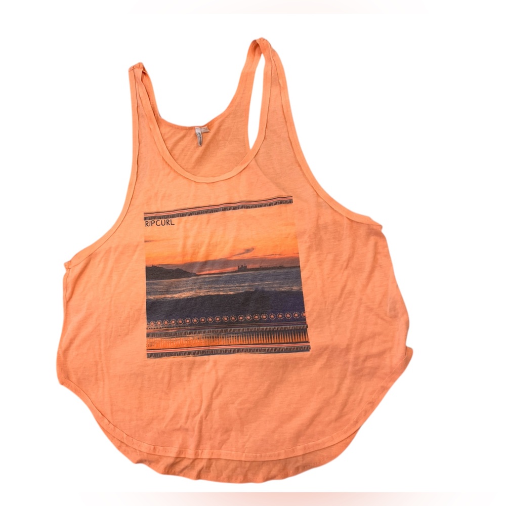 Rip Curl Orange Graphic Tank Top